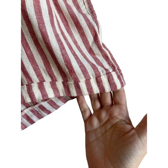 New! Old Navy Size XL Red White Stripe Linen Blend Drawstring Shorts - Picture 5 of 8